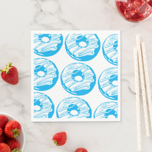 Blue donas paper napkin