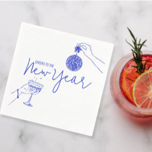 Blue Doodle new years party  Napkin