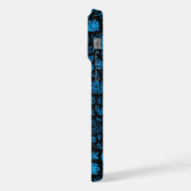 Blue Doodles iphone 15 pro max case