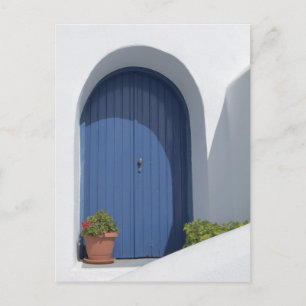 Blue Door in Greece Postcard