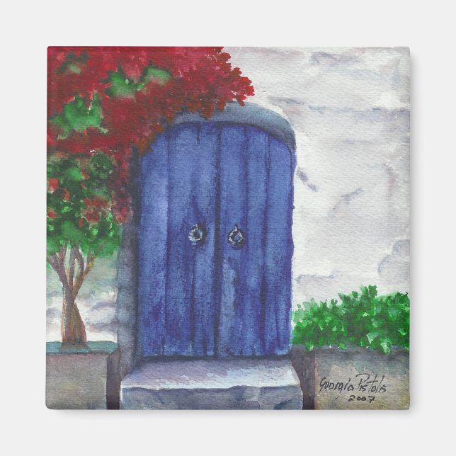 blue door Magnet (Front)