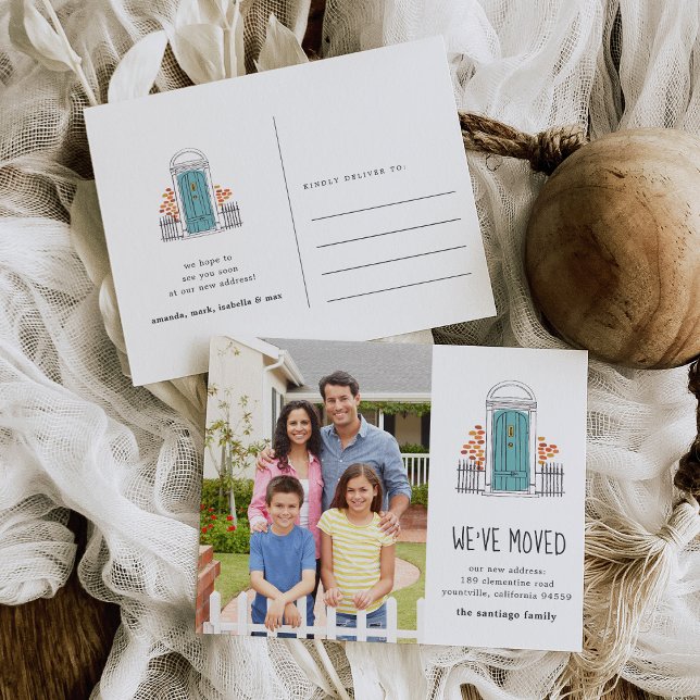 Blue Door Moving Announcement Postcard (Creator Uploaded)