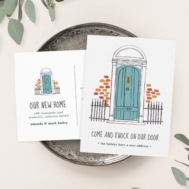Blue Door Moving Announcement Postcard (Creator Uploaded)