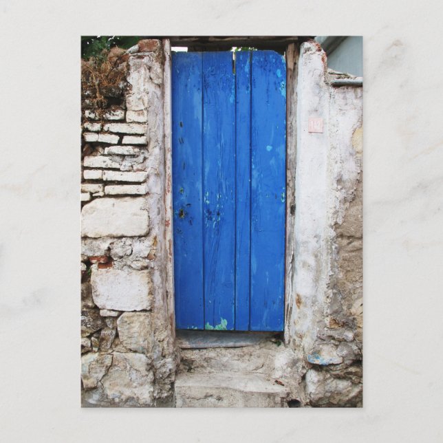 BLUE DOOR  Old Town of Chania, Crete Postcard (Front)