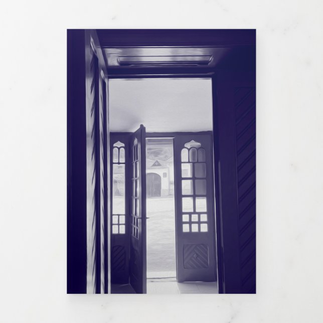 Blue doors Tri-Fold holiday card (Cover)