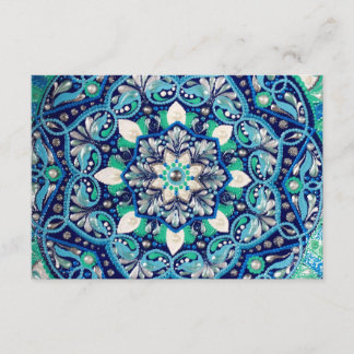 Blue dot art mandala enclosure card