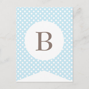 Blue Dot Baby Boy Party Flag Bunting Banner Postcard