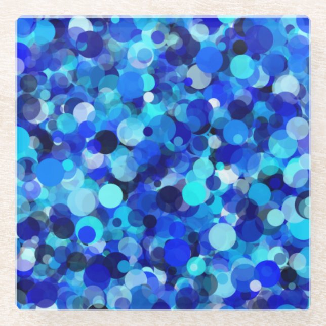Blue Dot Glass Coaster (Front)