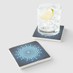 Blue Dot Mandala Stone Coaster