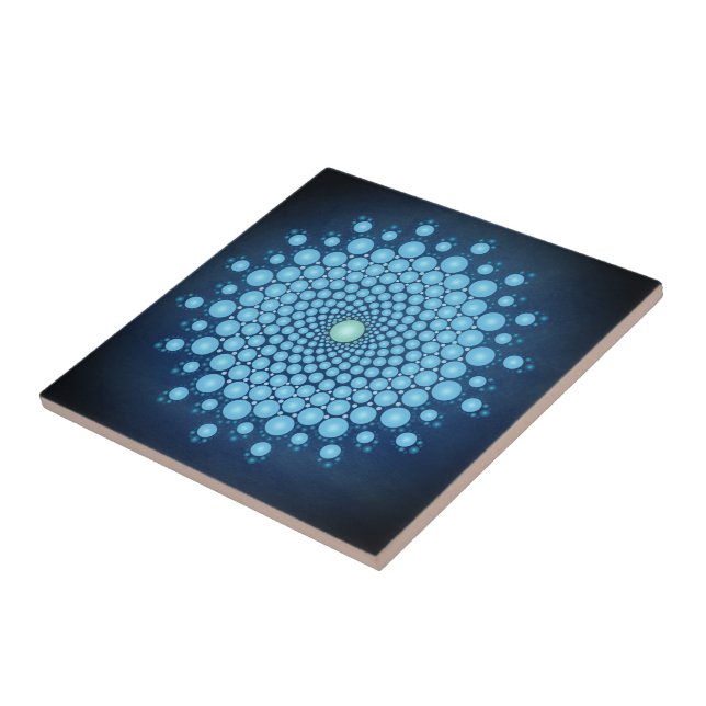 Blue Dot Mandala Tile (Side)