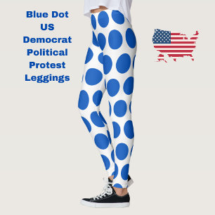 Blue Dot US Democrat Support Anti-Trump Protest Leggings