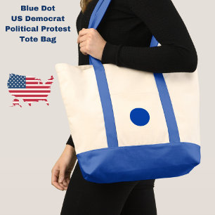 Blue Dot US Democrat Support Anti-Trump Tote Bag