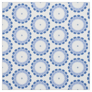 blue dots in a circle 1 yard fabric