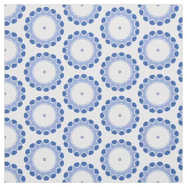 blue dots in a circle 1 yard fabric  (Swatch)