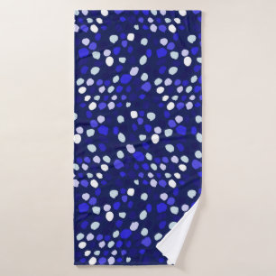 Blue Dots Multi Coloured Fun Geometric Design Bath Towel