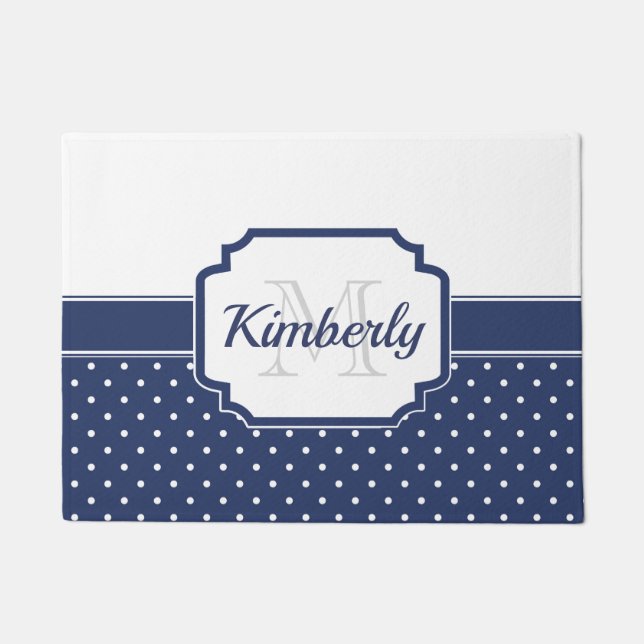 Blue Dots Pattern Doormat (Front)