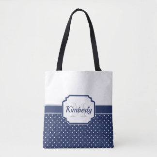Blue Dots Pattern Tote Bag