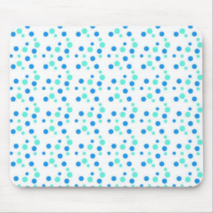 blue dots, white mouse pad