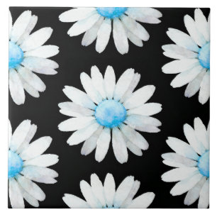 Blue Dotted Daisy's Tile