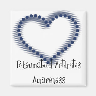 Blue Dotted Heart Rheumatoid Arthritis Awareness Magnet