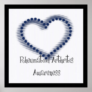 Blue Dotted Heart - Rheumatoid Arthritis Awareness Poster