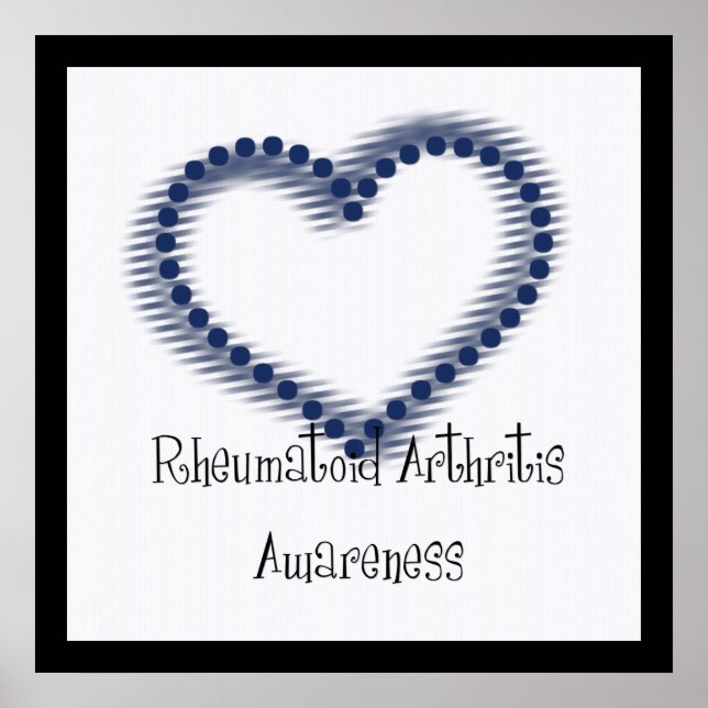 Blue Dotted Heart - Rheumatoid Arthritis Awareness Poster (Front)
