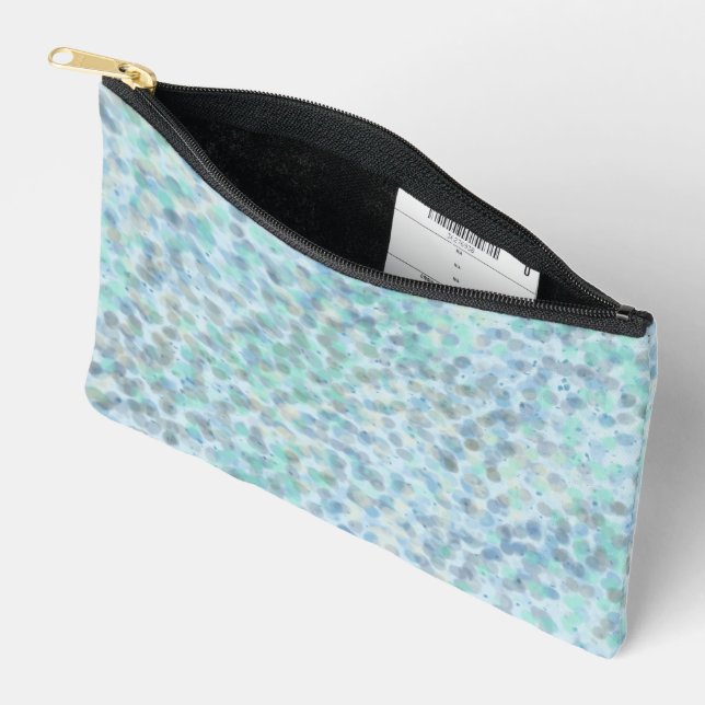 Blue Dotted Small Accessory Pouch (Open)
