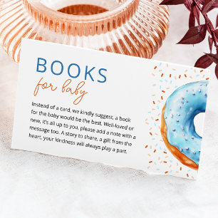  Blue Doughnut Baby Sprinkle Books for Baby Enclosure Card