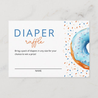 Blue Doughnut Baby Sprinkle Diaper Raffle Enclosure Card