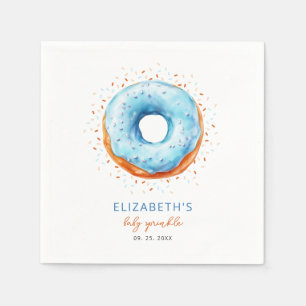 Blue Doughnut Baby Sprinkle Napkin