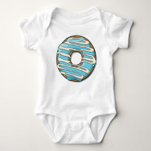 Blue Doughnut, Doughnut, Icing, Frosting, Glaze Baby Bodysuit