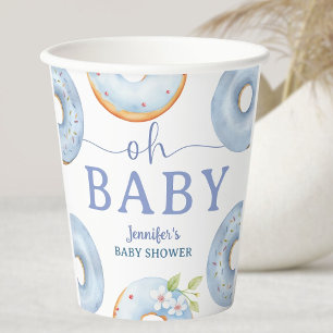 Blue Doughnuts Baby Shower Baby Brunch Paper Cups