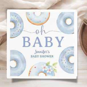Blue Doughnuts Baby Shower Brunch Paper Napkin