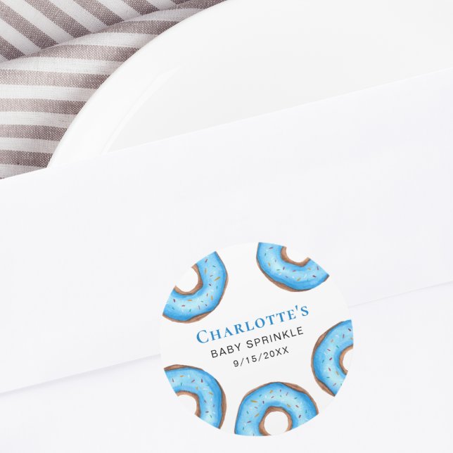 Blue Doughnuts Baby Sprinkle Classic Round Sticker (Creator Uploaded)