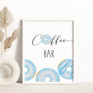 Blue doughnuts baby sprinkle Coffee bar Poster