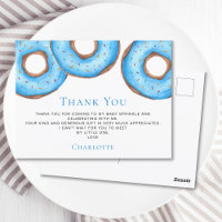 Blue Doughnuts Baby Sprinkle Thank You