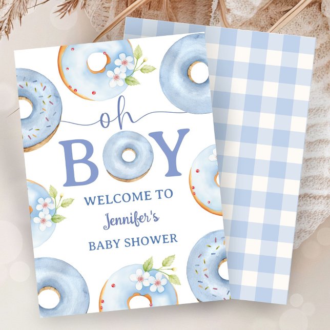 Blue Doughnuts Oh Boy Baby Shower Invitation (Creator Uploaded)