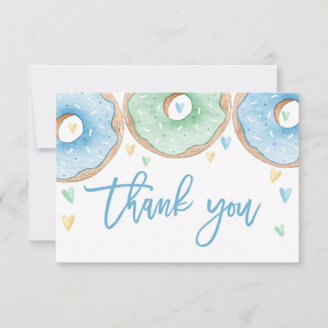 Blue doughnuts thank you card (Front)