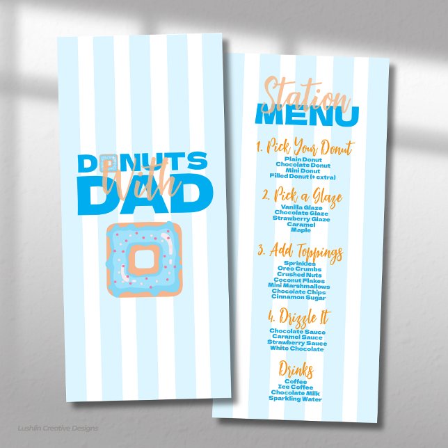 Blue Doughnuts With Dad For Father's Day Celebrati Menu (Creator Uploaded)