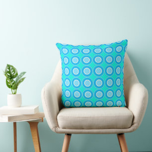 Blue Doughnuts With Filling On Turquoise Cushion