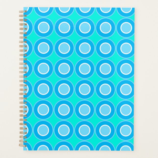 Blue Doughnuts With Filling On Turquoise  Planner (Front)