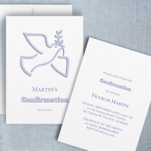 blue dove Confirmation Invitation