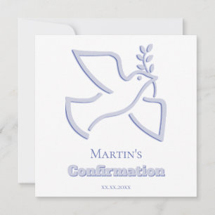blue dove Confirmation small size Invitation