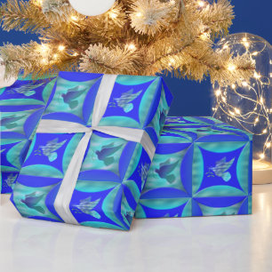 Blue Dove in the Hole in the Barn Door Wrapping Paper