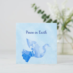 Blue Dove of Peace Christmas Card