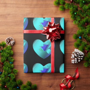 Blue Dove of the Sky Heart Wrapping Paper