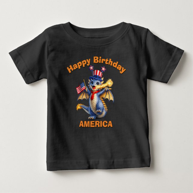 Blue Dragon (6f) Patriotic Kid T-Shirt (Front)
