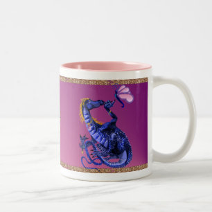 Blue Dragon and Butterfly Mug