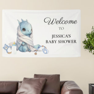 Blue Dragon Baby Shower Thank you Banner