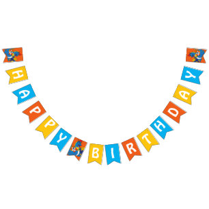Blue Dragon Birthday Bunting Flag